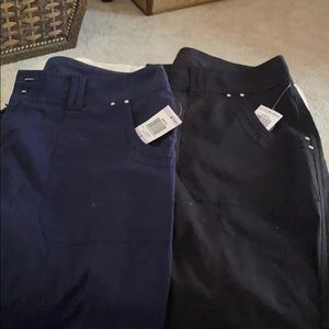 Capris navy blue and black.